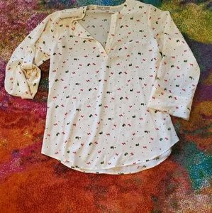 Bird print top. Stitch Fix.